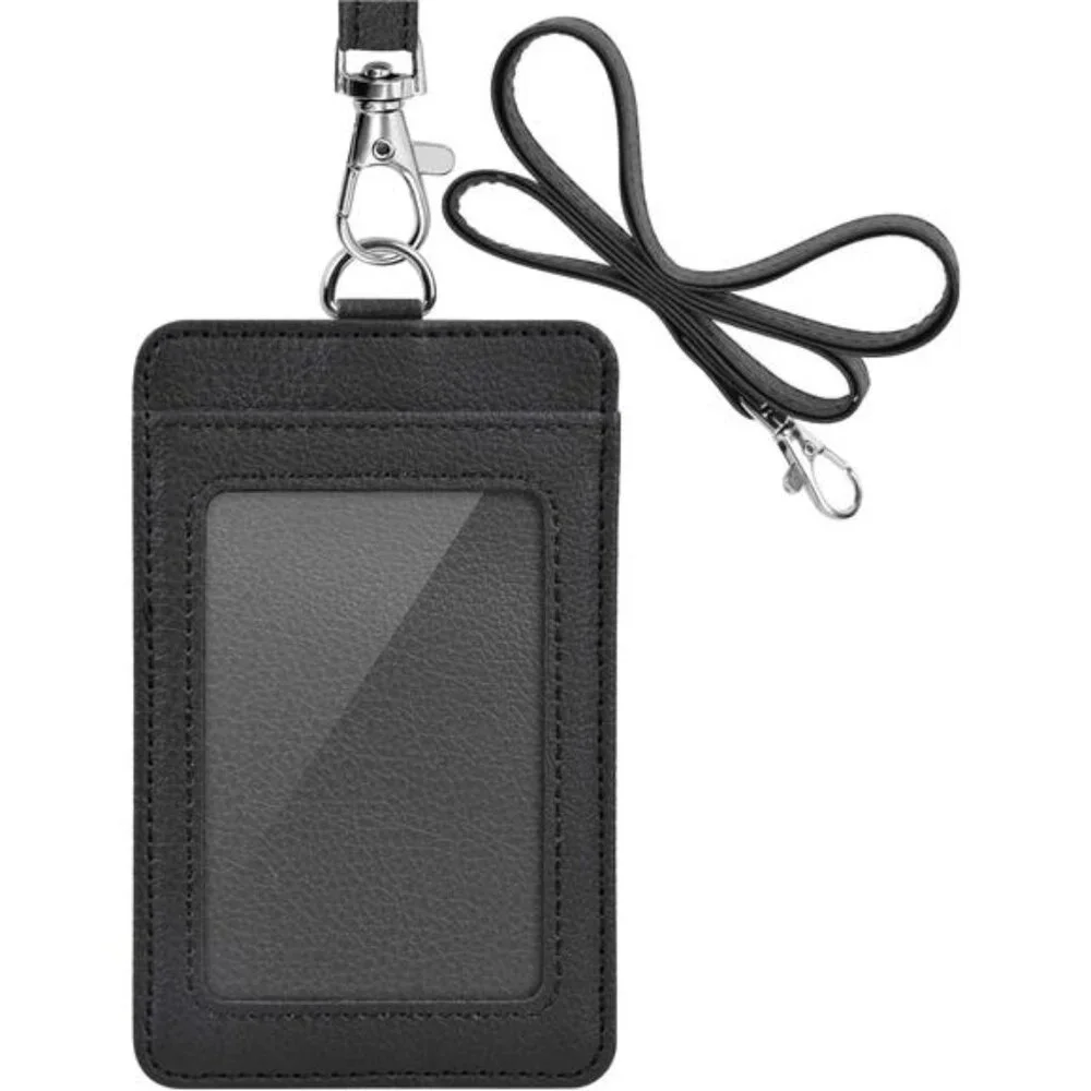 PU Leather ID Badge Holder, Life-Mate ID Badge Holder with 1 Clear ID Window 1